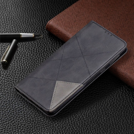 Чохол-книжка Rhombus Texture на Samsung Galaxy A21-чорний