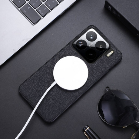 Протиударний чохол CD Magsafe Magnetic Litchi Texture для Xiaomi 15 Pro - зелений