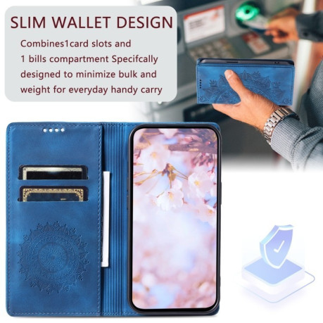 Чехол-книжка Totem Embossed Magnetic Leather для Samsung Galaxy A16 5G - синий