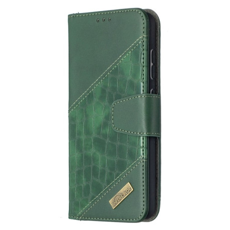 Чехол-книжка Matching Color Crocodile Texture на Samsung Galaxy A52/A52s - зеленый