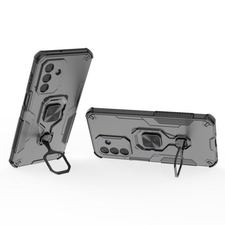 Противоударный чехол Metal Kickstand TPU Hybrid PC на Samsung Galaxy A17 5G - черный