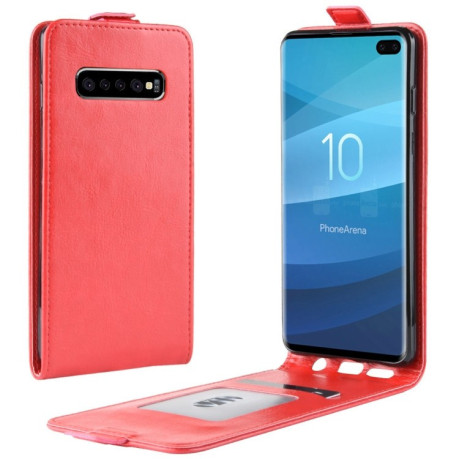 Кожаный флип-чехол Business Style на Samsung Galaxy S10 Plus/G975-красный