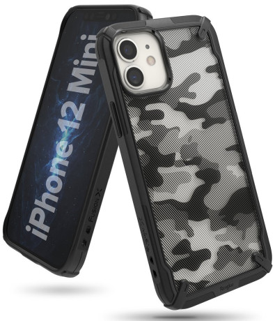 Оригинальный чехол Ringke Fusion X Design durable на iPhone 12 mini - Camo Black