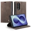 Чехол-книжка CaseMe-013 многофункциональный с кармашком на карт на Samsung Galaxy Fold8 5G — кофейный