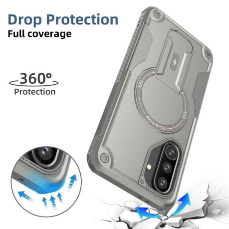 Протиударний чохол MagSafe Holder Armor PC Hybrid для Samsung Galaxy A36/A56 5G - сірий