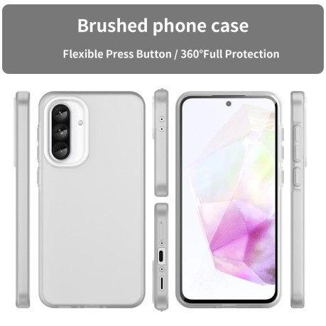 Противоударный чехол Frosted Translucent TPU Hybrid PC для Samsung Galaxy A56 5G - белый