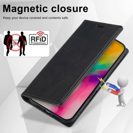 Чехол-книжка LCIMEEKE RFID для iPhone 16 Pro Max - черный