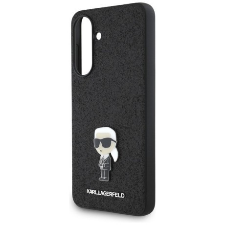 Оригинальный чехол Karl Lagerfeld Fixed Glitter Ikonik Logo Metal Pin для Samsung Galaxy A56 - Black