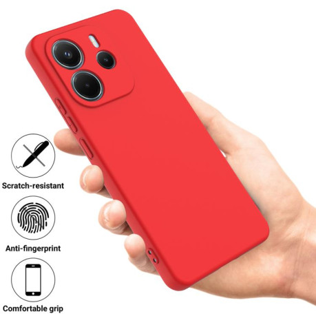Силіконовий чехол Solid Color Liquid Silicone на Xiaomi Redmi Note 14 4G 164.84mm - червоний
