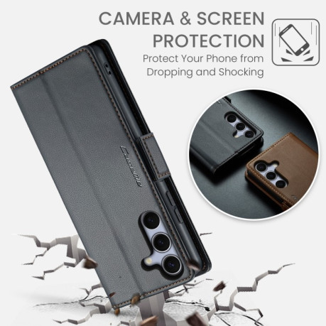 Чохол-книжка CaseMe 023 Butterfly Buckle Litchi RFID Anti-theft Leather  для Samsung Galaxy S25+ 5G - чорний