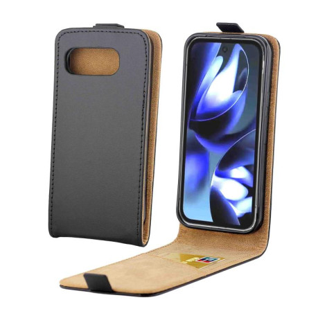 Флип-чехол Vertical Flip Leather Phone Case with Card Slot для Google Pixel 9a - черный