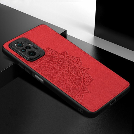 Чехол Mandala Embossed Cloth на Xiaomi Redmi Note 10 Pro - красный
