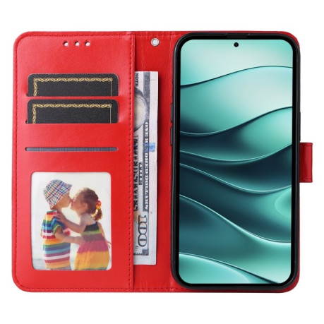 Чехол-книжка Embossed Sunflower для Xiaomi Redmi Note 14 5G - красный