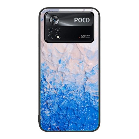 Протиударний скляний чохол Marble Pattern Glass на Xiaomi Poco X4 Pro 5G - Ocean Waves