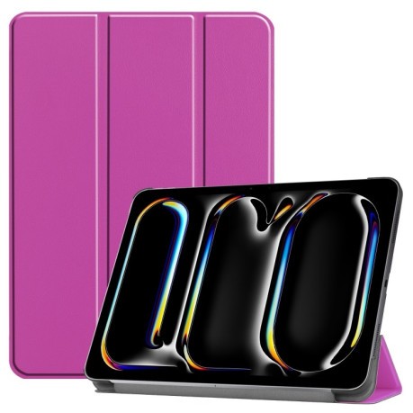 Чехол-книжка Custer Pattern Pure Color на iPad Pro 11 2024 - фиолетовый