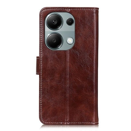 Чохол-книжка Magnetic Retro Crazy Horse Texture на Xiaomi Redmi Note 13 4G - коричневий