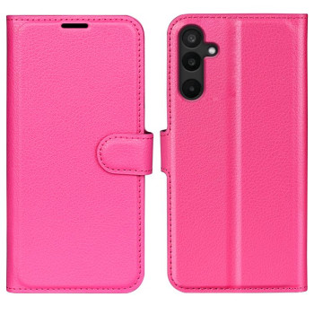 Чехол-книжка Litchi Texture Horizontal Flip Leather на Samsung Galaxy M16 / F16 - пурпурно-красный