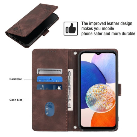 Чохол-книжка Skin-feel Embossed для Samsung Galaxy A25 5G/A24 - коричневий