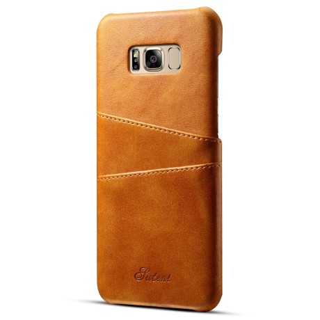 Чехол Fierre Shann Retro Oil Wax Texture на Samsung Galaxy S8+/G955 желтый