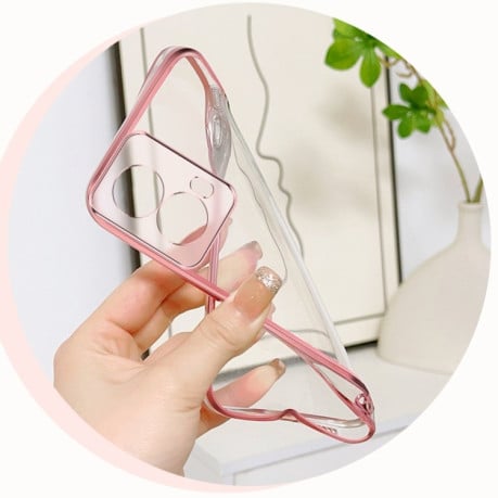 Протиударний чохол Plated Gradient Glitter Round Holder Motorola Moto G85 - сріблястий