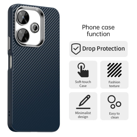 Ударозащитный чехол HMC Carbon Fiber Series IMD на Xiaomi Poco M6 4G - синий