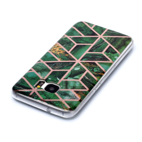 Чехол Plating Marble Pattern для Samsung Galaxy S7 - зеленый