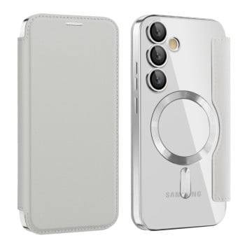 Чохол-книжка Shield MagSafe RFID Anti-theft Leather для Samsung Galaxy S24 FE 5G - сірий