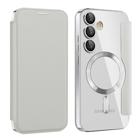 Чехол-книжка Shield MagSafe RFID Anti-theft Leather для Samsung Galaxy S24 FE 5G - серый