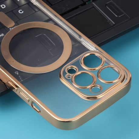 Протиударний чохол MagSafe Electroplating Straight для iPhone 14 Pro - золотий