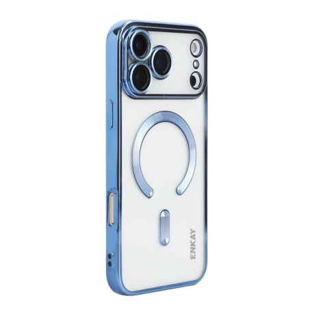 Чехол силиконовый ENKAY Hat-Prince Magsafe Electroplated на iPhone 17 Pro Max - синий