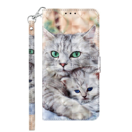 Чехол-книжка 3D Painting для OPPO A16 / A16s / A54s - Two Loving Cats