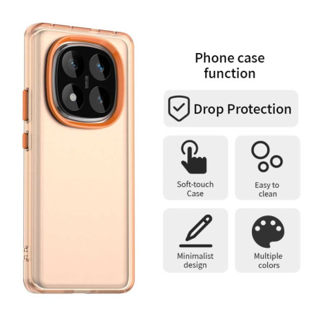 Протиударний чохол Candy Series для Xiaomi Redmi Note 14 Pro 5G/Poco X7 - помаранчевий