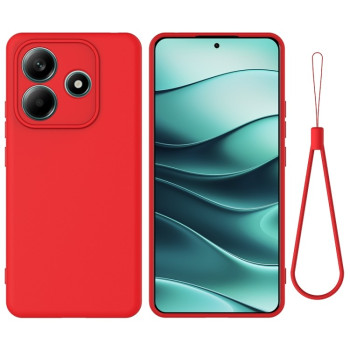 Силиконовый чехол Solid Color Liquid Silicone на Xiaomi Redmi Note 14 5G - красный