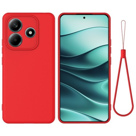 Силіконовий чохол Solid Color Liquid Silicone на Xiaomi Redmi Note 14 5G - червоний