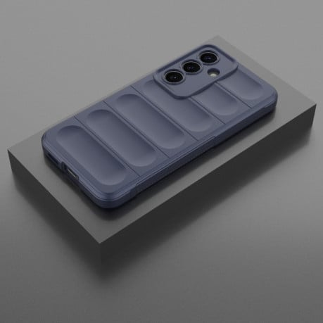 Силиконовый чехол Magic Flannel для Samsung Galaxy S25 5G - синий