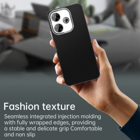 Ударозахисний чохол HMC Carbon Fiber Series IMD на Xiaomi Poco M6 4G - чорний