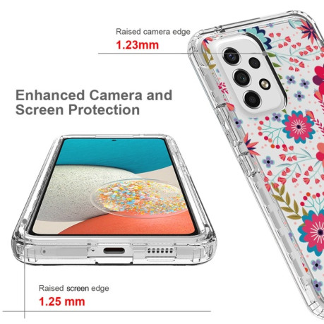 Противоударный чехол Transparent Painted для Samsung Galaxy A53 - Small Floral
