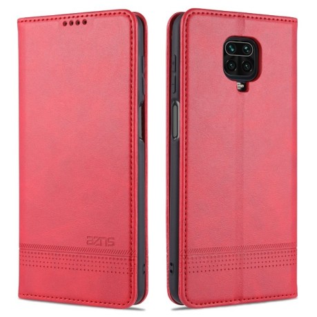 Чехол-книжка AZNS Magnetic Calf на Xiaomi Redmi Note 9 Pro / Note 9s - красный