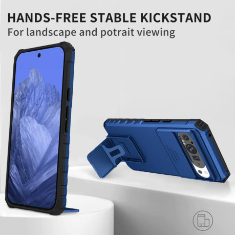 Противоударный чехол Stereoscopic Holder Sliding для Google Pixel 9 Pro XL - синий