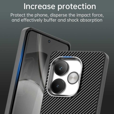Ударозахисний чохол HMC Carbon Fiber Series IMD на Realme GT 6T - чорний