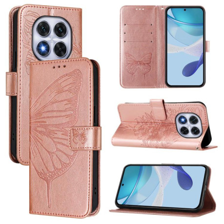 Чохол-книжка Embossed Butterfly для Xiaomi Poco X7 - рожеве золото