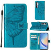 Чехол-книжка Embossed Butterfly для Samsung Galaxy A35 5G - синий