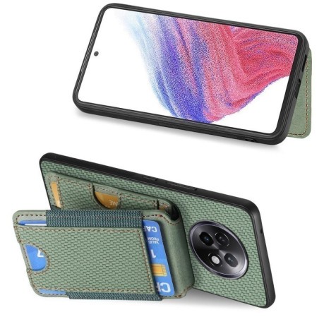 Чохол Cross Leather Ring Vertical Zipper Wallet для Realme 13 Pro / 13 Pro+ - зелений