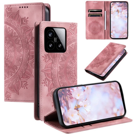 Чохол-книжка Totem Embossed Magnetic Leather для Xiaomi 15 - рожеве золото