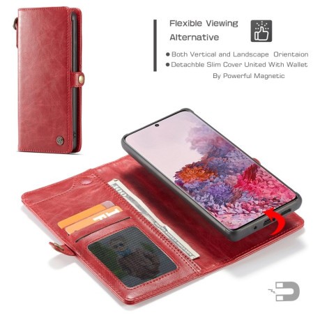 Шкіряний чохол-книжка CaseMe на Samsung Galaxy S20 Crazy Horse Texture - червоний