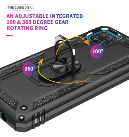 Противоударный чехол 360 Degree Rotating Holder на Samsung Galaxy A12 - черный