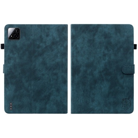 Чохол-книжка Embossed Tiger Pattern Leather для Xiaomi Pad 7 / Pad 7 Pro - синій