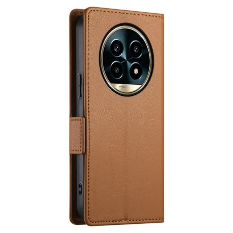 Чехол-книжка Side Buckle Magnetic Frosted Leather для Realme 13 Pro / 13 Pro+ Global - коричневый