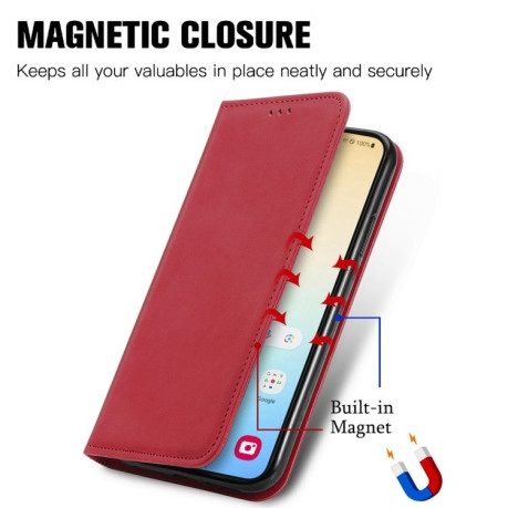 Чохол-книжка Retro Skin Feel Business Magnetic  для Samsung Galaxy S25+ 5G - червоний