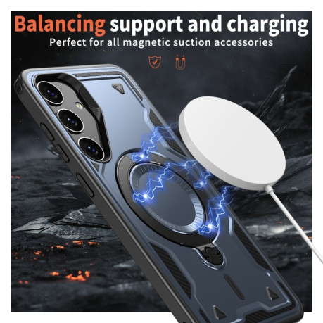 Протиударний чохол MagSafe Holder Armor PC Hybrid для Samsung Galaxy S24 FE 5G - синій